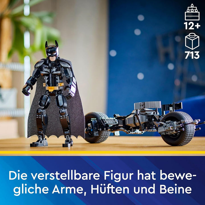 LEGO DC Batman: Batman figurină de construcție cu Batpod, jucărie pentru filmele cu supereroul, set de joacă de aventură pentru copii, cadou pentru băieți și fete 76273 Seturi de constructie Besuche den LEGO-Store