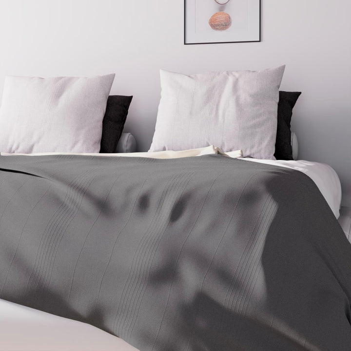 Soleil D'Ocre Adele, Acoperire Zigzag, Aruncată de pe canapea, Polycoton, Gri, 220 X 240 Cm Plapumi si pilote Naty Shop