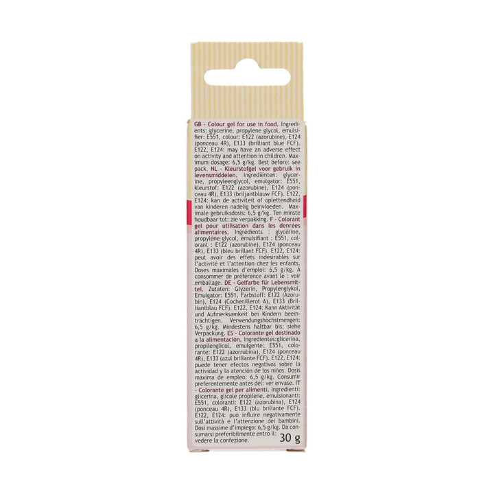 Funcakes Food Color Gel Claret: Colorant alimentar foarte concentrat pentru aluat, cremă, fondant și marțipan. Dozare ușoară. Picătură individuală pentru a crea culori vibrante. Halal. 30 g.