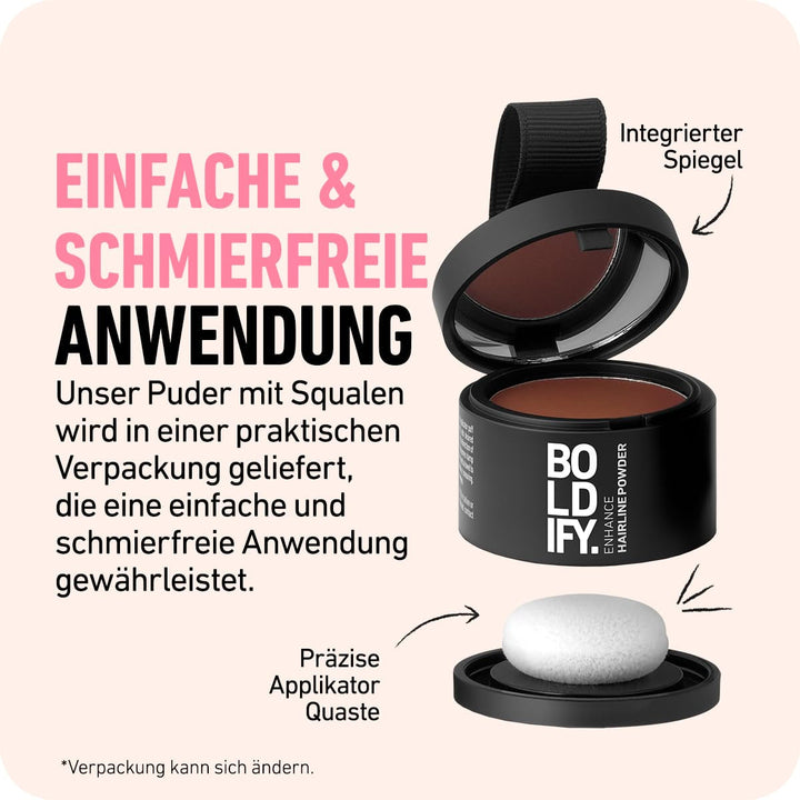 BOLDIFY pulbere rădăcină 4g - corector de păr pentru îngroșarea părului pentru femei și bărbați, acoperire gri pentru 48h, machiaj de păr rezistent la apă pentru a ascunde rădăcinile (negru) Vopsea pentru par Naty Shop