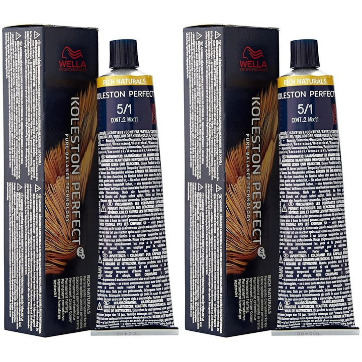 Wella Koleston Perfect Hair Colour Pure Naturals, 60 ml Vopsea pentru par Naty Shop 60 ml (pachet de 2) Rich Naturals 5/1