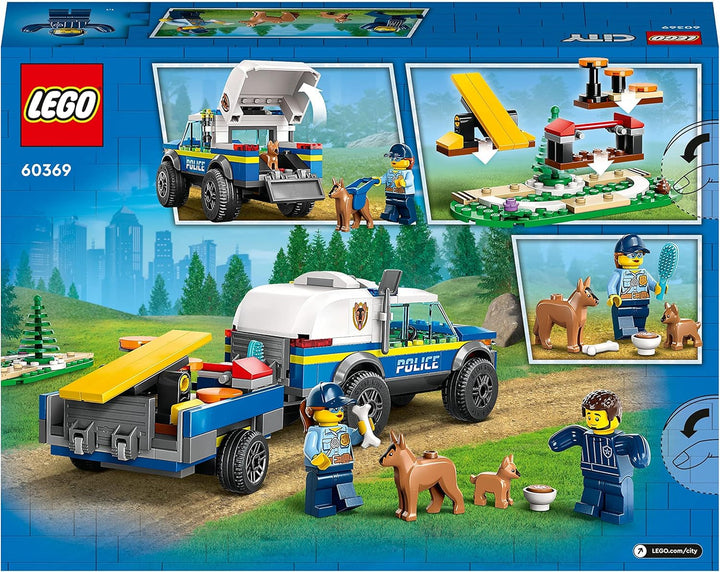 LEGO 60369 City Mobile Police Dog Training, mașină de poliție jucărie cu remorcă, figuri câine și cățel, set de animale pentru copii 5+ ani Seturi de constructie Besuche den LEGO-Store