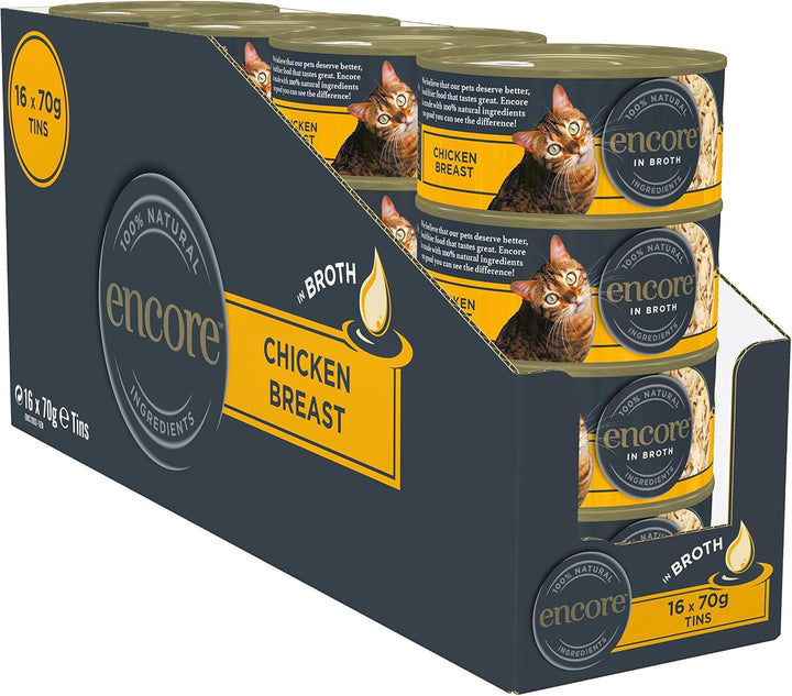 Encore Premium 100% Natural Hrană umedă la conservă pentru pisici cu sardine și file de ton - pachet de 16 X 70G