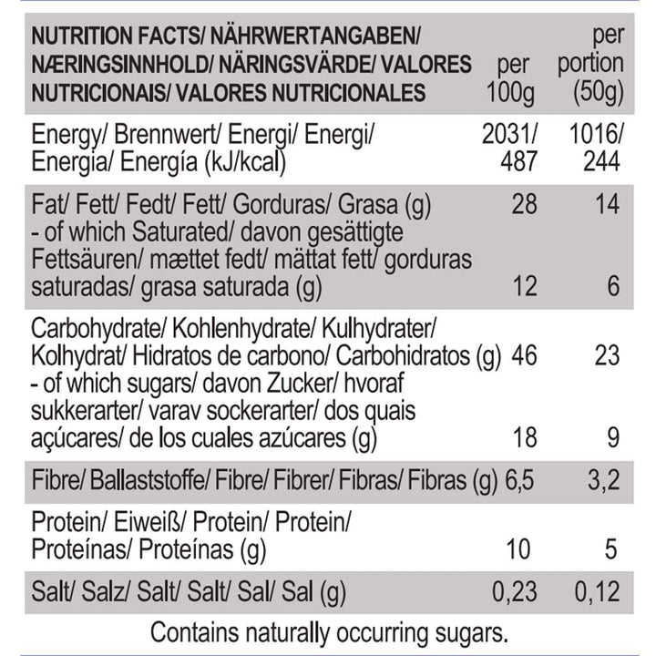 Fursecuri vegane cu caramel sărat și migdale - Ambalate individual, fără gluten, fără soia, organice, cu migdale și ovăz - Pachet multiplu de 12 x 50g (pachet de 2)