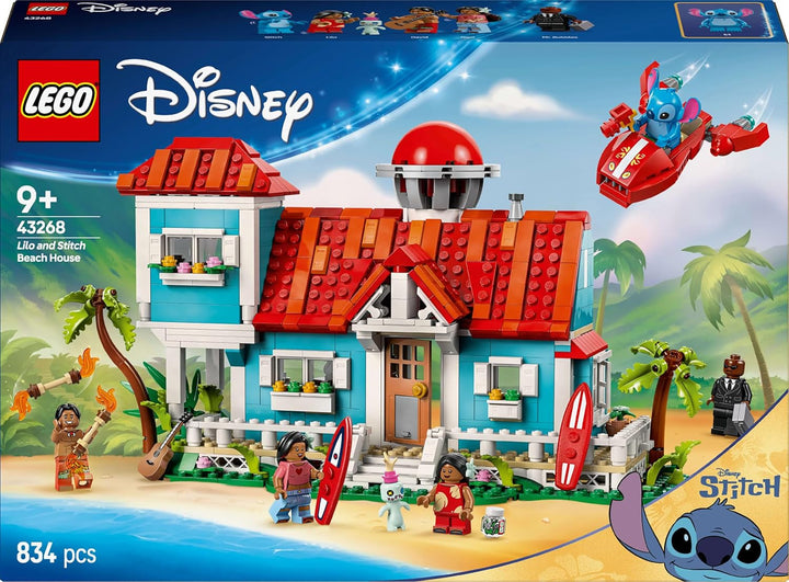 LEGO Ç€ Disney Casa de pe plajă din "Lilo și Stitch" - Jucărie de construit cu 6 camere, observator, navă spațială și 5 minifigurine - cadou de ziua de naștere pentru fete și băieți de 9+ și fani 43268 Seturi de constructie Besuche den LEGO-Store