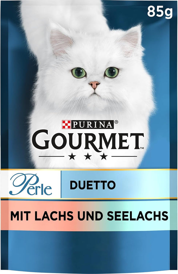 Gourmet Perle Duetto Hrană umedă pentru pisici, cu somon și pollock, 26Pack (26 X 85G)