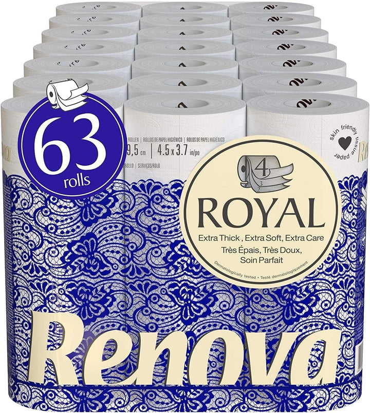 Hârtie igienică Renova ROYAL 9 role, albă, normală