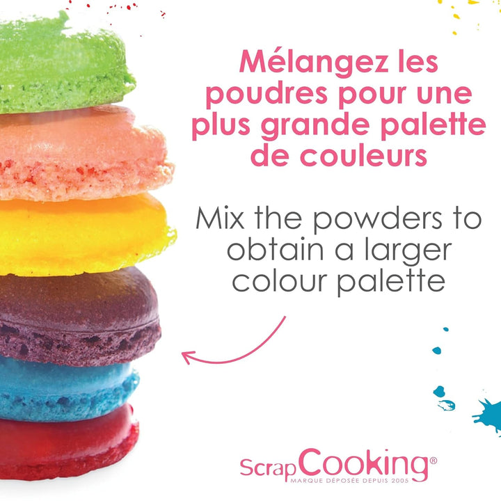 Scrapcooking - Set de 3 coloranți alimentari pudră - Roșu Galben Albastru - Coloranți alimentari pentru copt, prăjituri, fursecuri, prăjituri, aluat, fondant, tort curcubeu - 4011