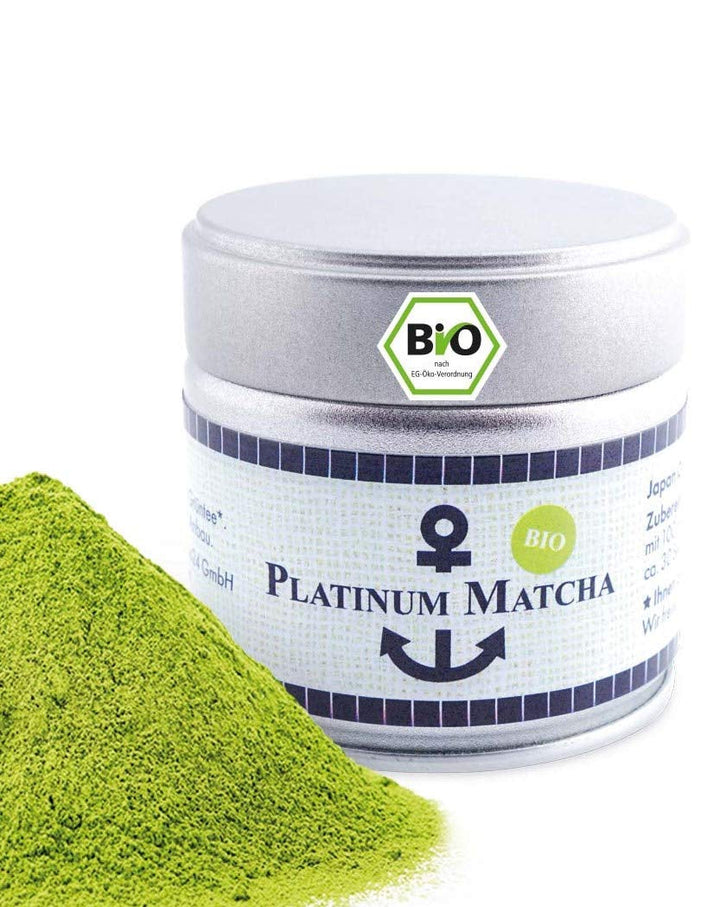 Matcha bio premium din Japonia, calitate ceremonială, fără pesticide, pulbere extrafină în cutie de 30 g, aromă intensă și delicată de ceai verde, potrivită pentru latte, smoothie, calitate ceremonială