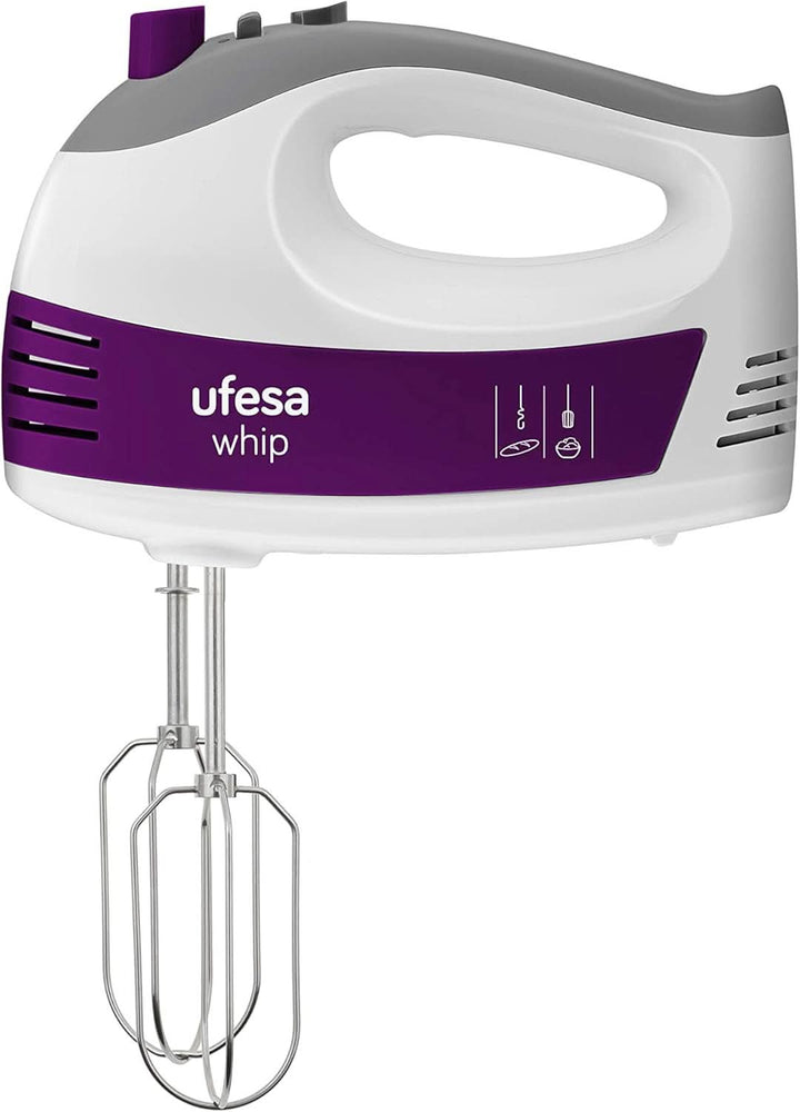 Ufesa BV4655 Elektrischer Handrührer Mit Rührschüssel |Küchenmaschine – Knetmaschine - 400 Watt – 2 in 1 Funktion| 5 Geschwindigkeitsstufen – Turbo | 2 Knethaken -2 Schneebesen | Soft-Touch-Griff Mama si Copilul Naty Shop