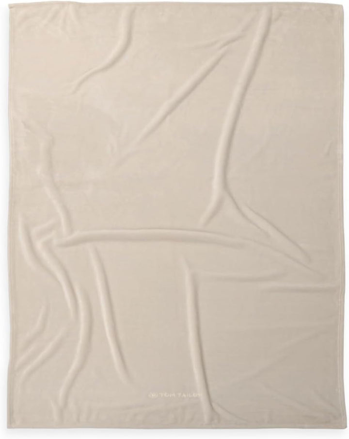 TOM TAILOR Pătură Wellsoft, 150X200 Cm, 100% Poliester/ Wellsoft, brodată cu logo, PĂLTUȚĂ WELLSOFT Orange (Coral cald) Plapumi si pilote Naty Shop Bej 150X200 Cm