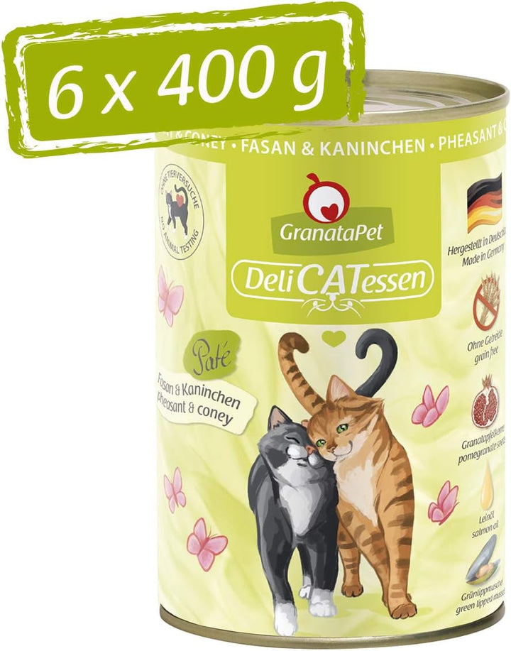 Granatapet Delicatessen Chicken PUR, hrană umedă pentru pisici, hrană fără cereale & fără zahăr adăugat, hrană pentru pisici cu conținut ridicat de carne & uleiuri de înaltă calitate, 6 X 400 G