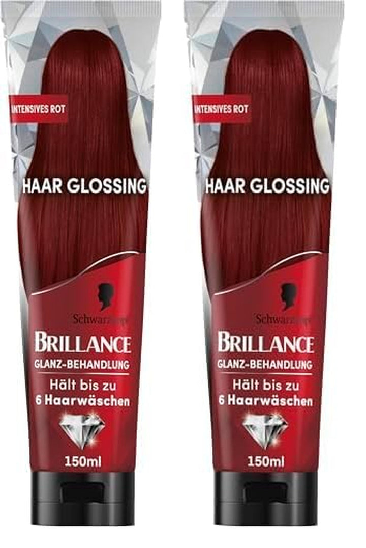 Brillance Shine Treatment, Hair Glossing Radiant Violet (150 ml), hrănește și intensifică culoarea părului, poate fi folosit ca o mască de păr, durează până la 6 spălări ale părului Vopsea pentru par Naty Shop Roșu intens 150 Ml (pachet de 2)