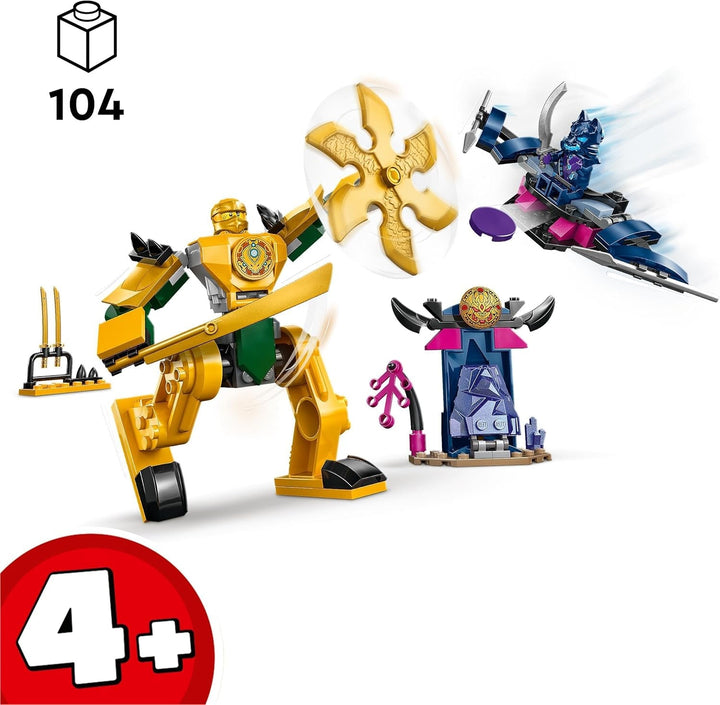 LEGO NINJAGO Arin's Battle Mech, jucărie Ninja pentru copii cu vârsta de peste 4 ani Cu figuri Incl. Arin cu mini katana, figurine de acțiune și mech-uri, cadou mic pentru băieți și fete 71804 Seturi de constructie Besuche den LEGO-Store
