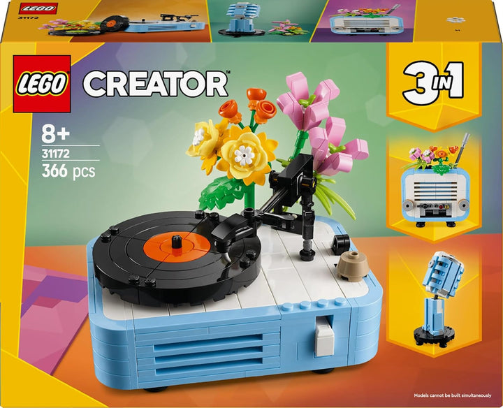 Cititor de discuri LEGO Creator 3In1 cu flori - jucărie convertibilă în radio sau microfon - jucării muzicale pentru copii - idee de cadou creativă pentru fete și băieți de la 8 ani 31172 Seturi de constructie Besuche den LEGO-Store