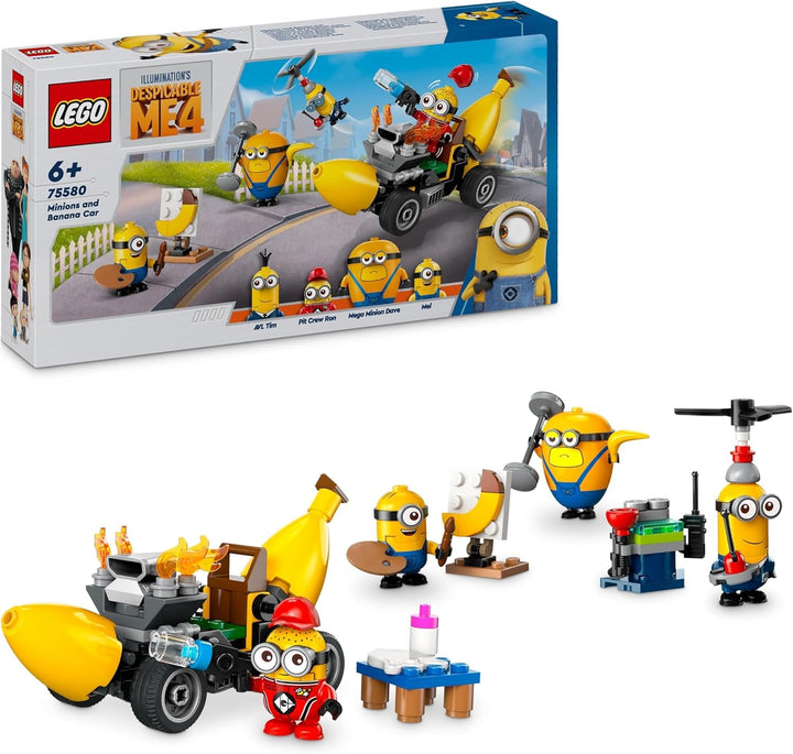 LEGO I - Simply Incorrigible 4 Minioni și mașina cu banane, set de joacă pentru I - Simply Incorrigible 4, jucărie pentru copii, cadou creativ Minioni pentru băieți și fete de la 6 ani 75580 Seturi de constructie Besuche den LEGO-Store Titlu implicit