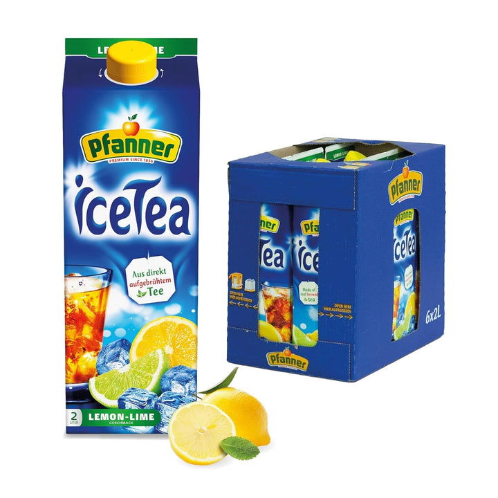 Pfanner Ceai rece cu lămâie albă și flori de soc – Pachet de 2 L - Ceai preparat direct cu suc de lămâie