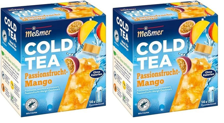 Meßmer Cold Tea Trinkpause Zmeură | Ceai de fructe, aromatizat natural, cu gust de zmeură | Ediție limitată | Pentru infuzie rece | 14 pliculețe piramidale