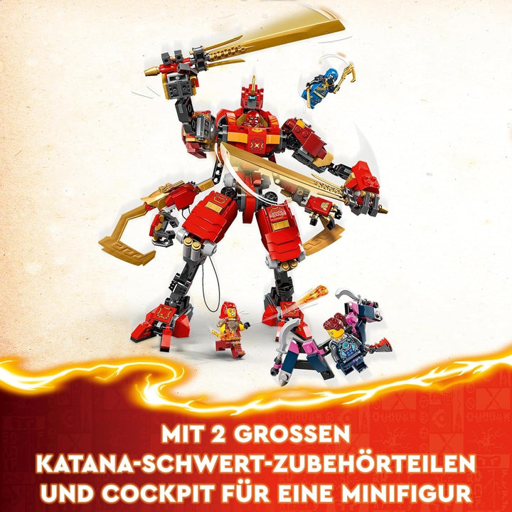 LEGO NINJAGO Kai's Ninja Climbing Mech Set, Jucărie Ninja cu figurină de acțiune construibilă și 4 mini figurine, set de aventură pentru copii, cadou de ziua de naștere pentru băieți și fete de 9 ani 71812 Seturi de constructie Besuche den LEGO-Store