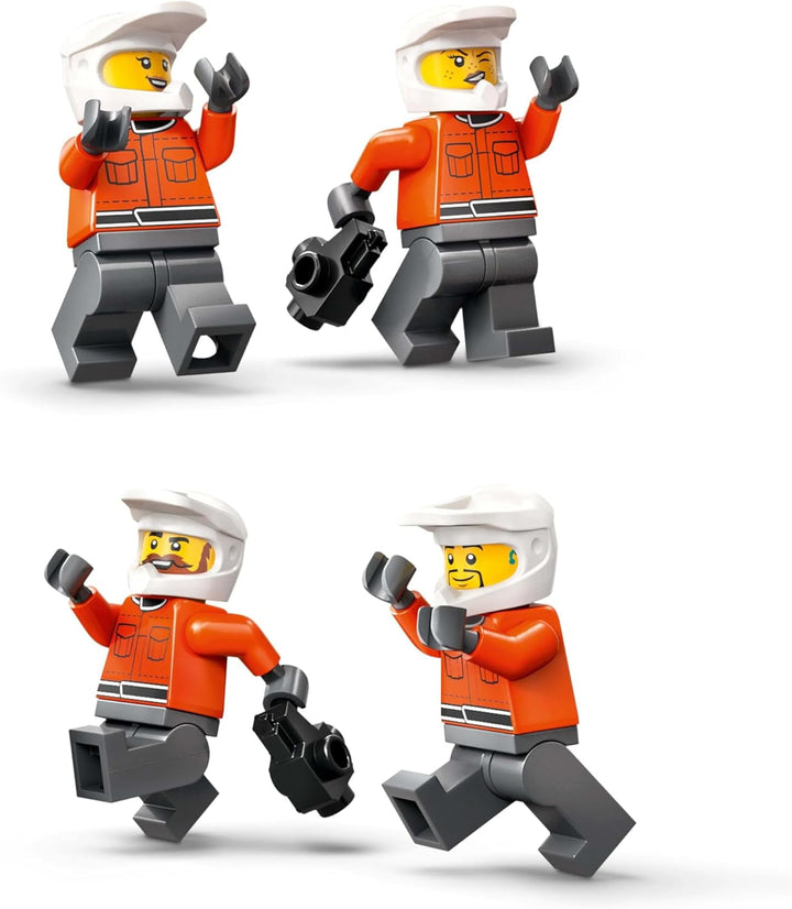 LEGO City F1 Pit Stop cu echipa și Ferrari Speedster - Set Formula 1 Pit Stop cu 1 pilot de curse și 4 minifigurine mecanice - Jucărie pentru mașini de curse pentru băieți și fete peste 6 ani - 60443 Seturi de constructie Besuche den LEGO-Store