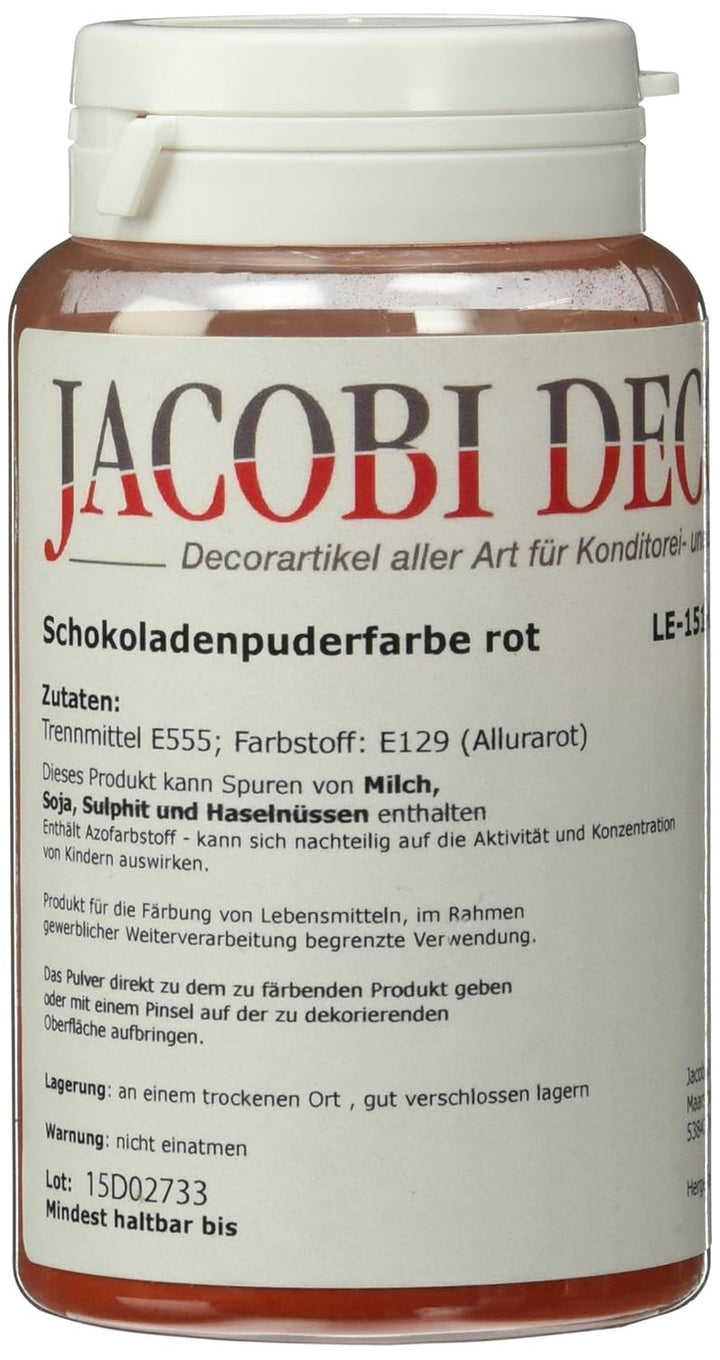 Pudră liposolubilă Cake Company Colorant roșu (1 x 25 g) | Ideal pentru colorarea alimentelor | Efect metalic