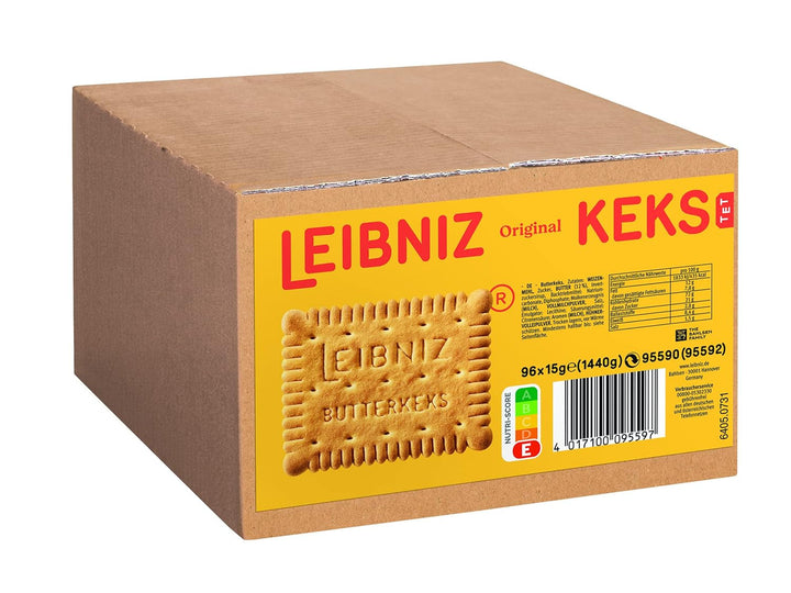 Biscuiți cu unt LEIBNIZ Original - Pachet mare de 3 biscuiți cu unt ambalați individual (96 x 15 g)