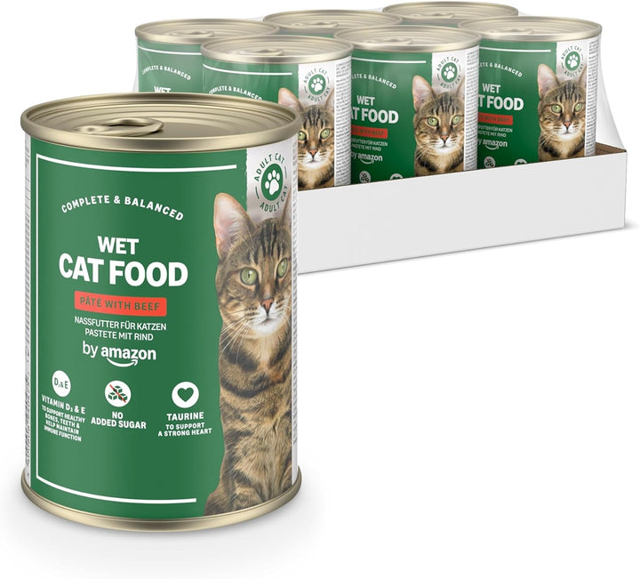 By Amazon Hrană umedă fără cereale pentru pisici, conservă, pateu de pui, 12 X 400 G