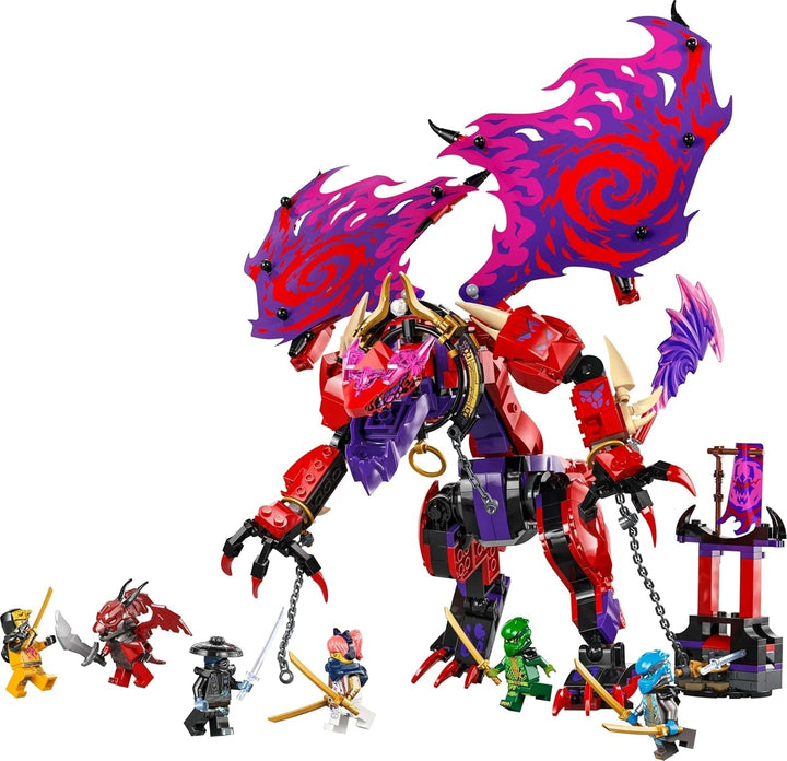 LEGO NINJAGO Chaos Dragon Thundertooth - Jucărie cu 6 minifigurine Ninja - Set de construcție pentru jocuri de rol pentru băieți și fete cu vârsta peste 8 ani - Cadouri pentru fanii serialului TV Rise of the Dragons 71832 Seturi de constructie Besuche den LEGO-Store