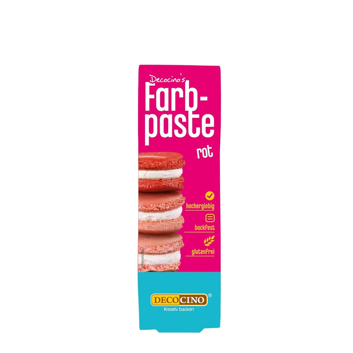 Pastă de colorant roz DECOCINO – 20 g – Colorant alimentar, ideal pentru colorarea prăjiturilor, fondantului și cremelor – Fără acizi grași azoici și gluten
