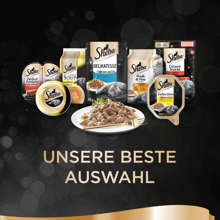 SHEBA Adult Cat Food Wet - 40X85G săculeți - Variație de pasăre în sos - Hrană umedă pentru pisici - 1 pachet vrac