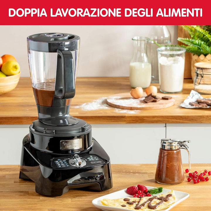 Robot Multifonction, 8 Accessoires, 6 Vitesses, Doubleforce, FP821811 Multifunktionale Küchenmaschine, Kunststoff, Schwarz Mama si Copilul Naty Shop