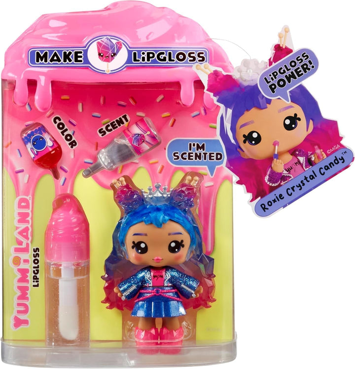 Papusa cu luciu de buze Yummiland - Mystery Chase - Include set de luciu de buze DIY, potrivit pentru copii cu vârsta de 4 ani și peste Papusi Naty Shop Roxie Crystal Candy Seria 2