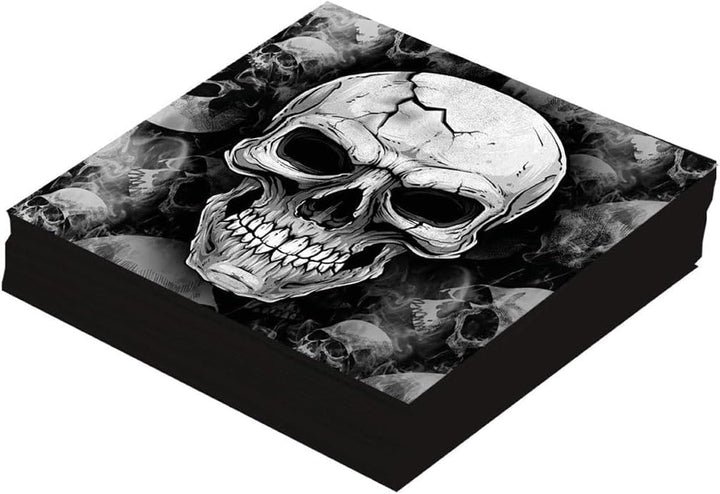 | 20 Șervețele Happy New Year (16X16 Cm) - Decorațiuni de masă pentru petreceri de Revelion - Ideal pentru evenimente și sărbători - Negru și auriu