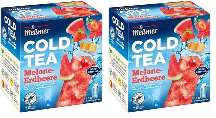Meßmer Cold Tea Sommer-Beere | 14 pliculețe piramidale | Fără gluten | Fără lactoză | Vegan