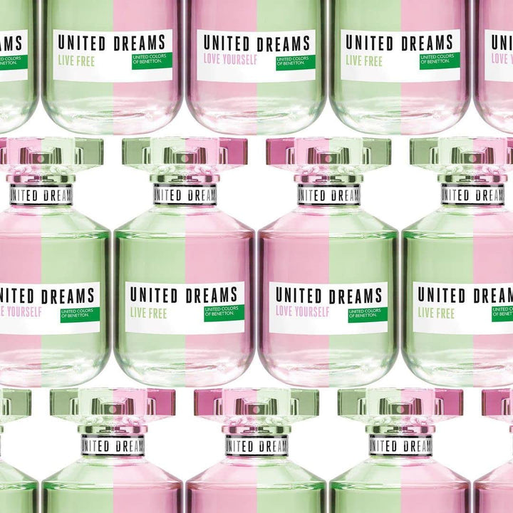 United Colors of Benetton – United Dreams Live Free, Apă de Toaletă pentru Femei – Parfum Feminin, Proaspăt și Dinamic – Note Florale, Fructate și Citrice – Ideal pentru Zi – 50 ml