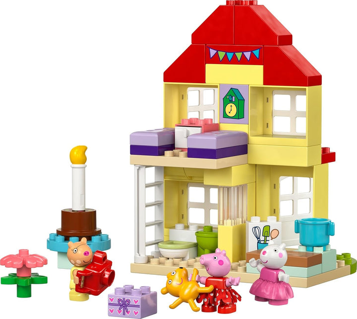 LEGO DUPLO Peppa's Birthday House: Jucărie creativă cu 3 figuri, casă de jucărie de construit și reconstruit pentru copii de la 2 ani, băieți și fete, promovează dexteritatea 10433 Seturi de constructie Besuche den LEGO-Store