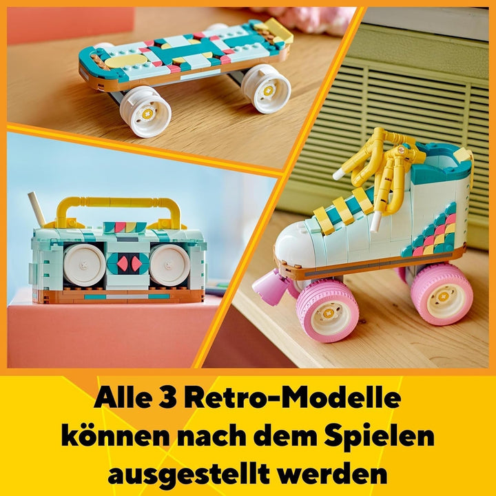 Jucărie LEGO Creator 3In1 Roller Skate pentru fete și băieți cu Mini Skateboard și Boombox, decor retro pentru dormitor, cadou de ziua de naștere pentru copii de la 8 ani 31148 Seturi de constructie Besuche den LEGO-Store