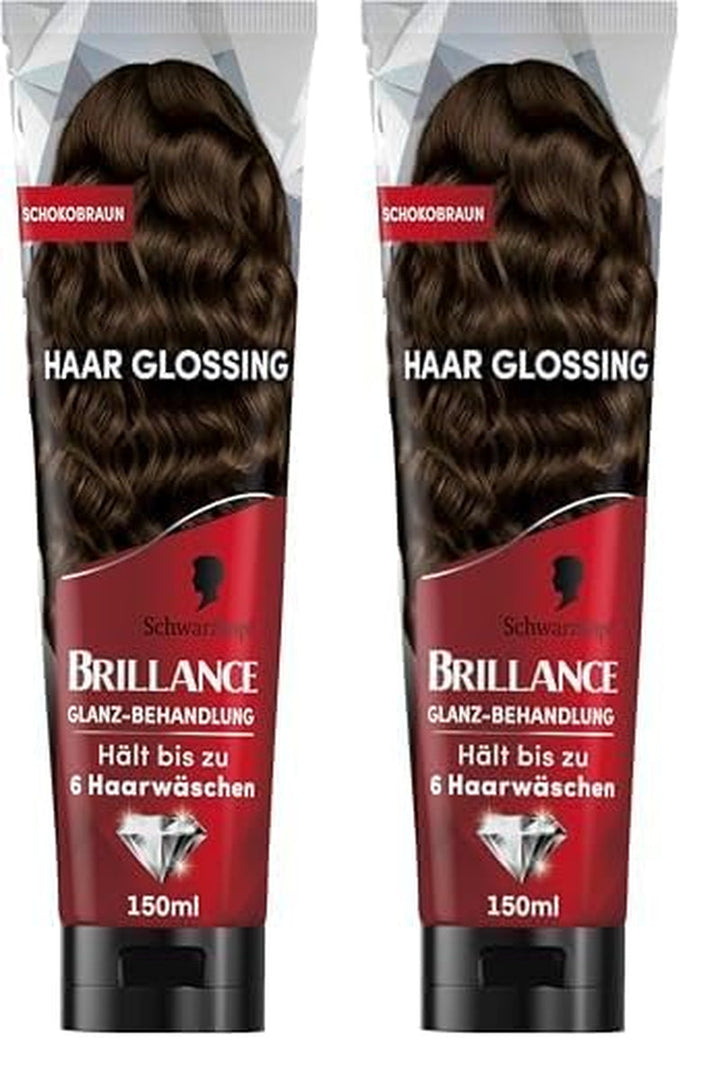 Brillance Shine Treatment, Hair Glossing Radiant Violet (150 ml), hrănește și intensifică culoarea părului, poate fi folosit ca o mască de păr, durează până la 6 spălări ale părului Vopsea pentru par Naty Shop Ciocolată maro 150.00 Ml (pachet de 2)