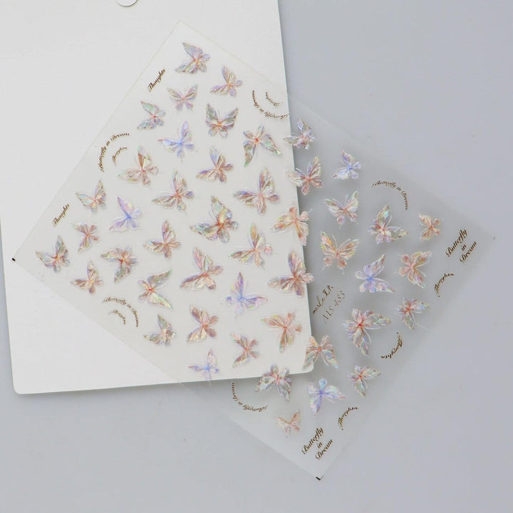 JMEOWIO 3D Nagelsticker Schmetterling Nail Art Sticker Selbstklebend Nagelaufkleber 5D Stereoskopisch Dekoration Nageldesign Zubehör 1 Blatt