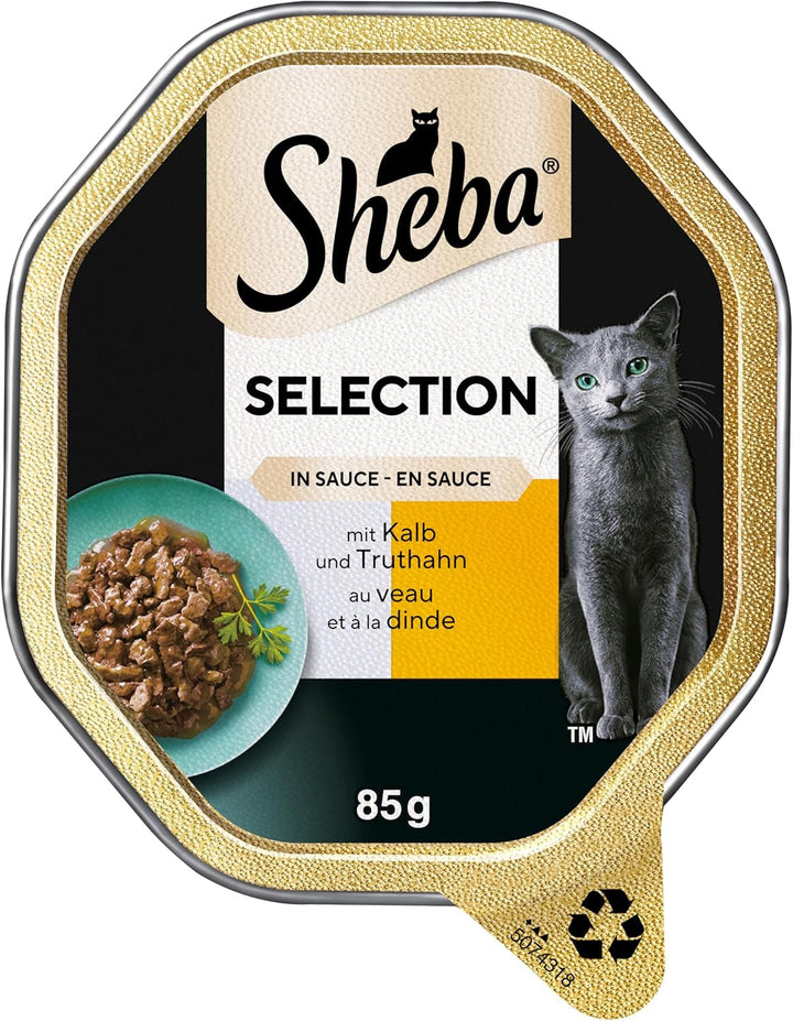 SHEBA Bowl Hrană umedă pentru pisici selecție în sos cu vițel și curcan 2 X 11 X 85G