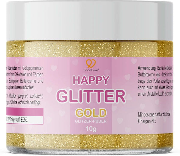 Goodbake Happy Glitter Gold - Glitter alimentar comestibil, 10 grame Glitter Naty Shop Auriu