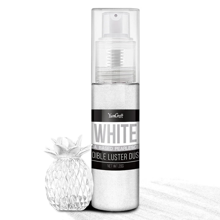 Spray glitter comestibil, 20 grame Naty Shop Alb