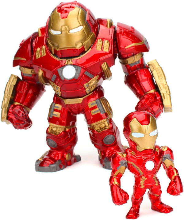 Jada Toys Marvel Figure Hulkbuster & Ironman, Cască deschisă și închisă, Figuri de colecție, Set, Die-Cast, Roșu, Dimensiune: 6 inch Hulkbuster & 2 inch Ironman Action figures Naty Shop Titlu implicit