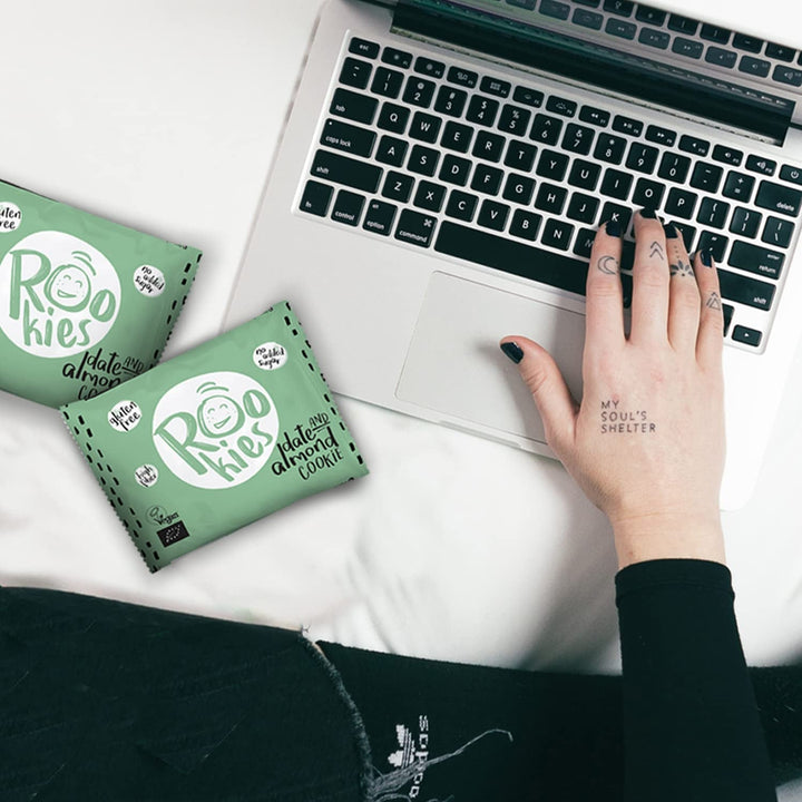 Fursecuri vegane Bett'R cu curmale și migdale, ambalate individual - 100% organice, fără gluten, fără zahăr adăugat - 18 x 40g