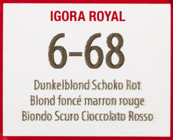 Schwarzkopf IGORA Royal Premium Hair Colour 6-68 blond închis roșu ciocolatiu, 1 pachet (1 x 60 g) Vopsea pentru par Naty Shop