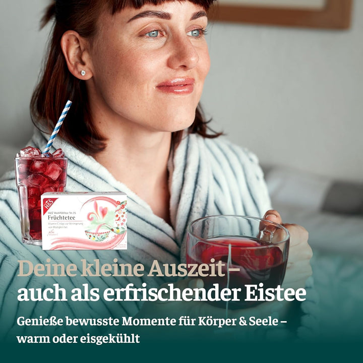 H&amp;S Ceai de fructe cu vitamina C: amestec de ceai de fructe aromat și răcoritor, 20 x 2,7 g