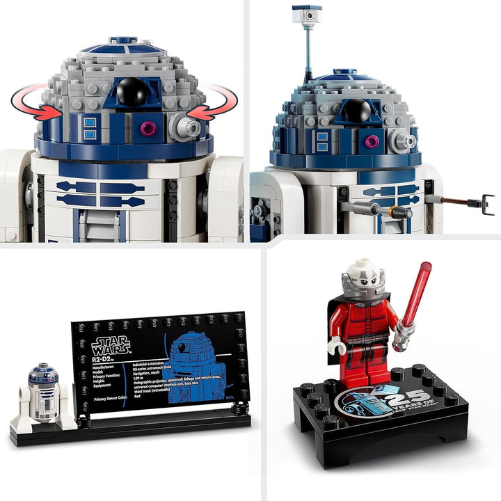 LEGO Star Wars R2-D2, set model pentru copii, băieți și fete, figurină droid construibilă cu minifigurina Darth Malek a 25-a aniversare și placă de decorare, idee de cadou de colecție 75379 Seturi de constructie Besuche den LEGO-Store