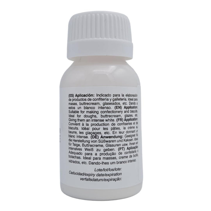 Azucren, Colorant alimentar pentru decorarea torturilor, copt, fursecuri, macaroane, culoare alb pur, colorant alimentar concentrat în formă de gel pentru cremă de unt, pastă de zahăr, glazură regală și mixuri pentru prăjituri, 60 g