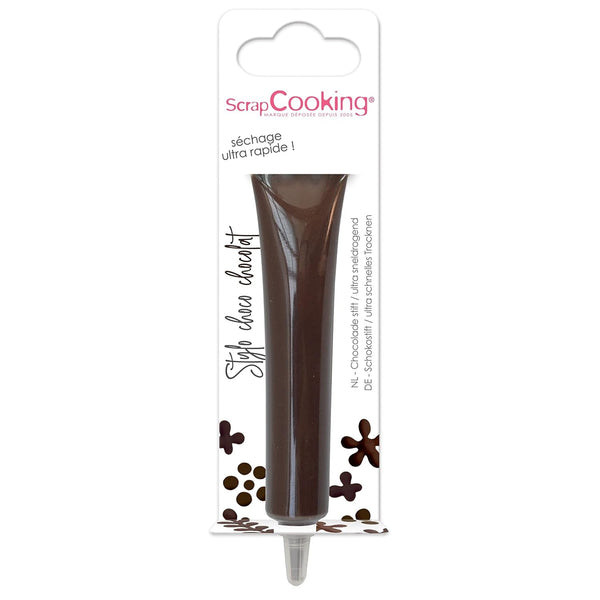 Scrapcooking - Pix Ciocolată Maro - Zahăr Scris Ciocolată 25 g - Pix Zahăr Decorativ Comestibil - Scriere și Desen - Etichetare Fondant, Glazură, Prăjituri - 6801