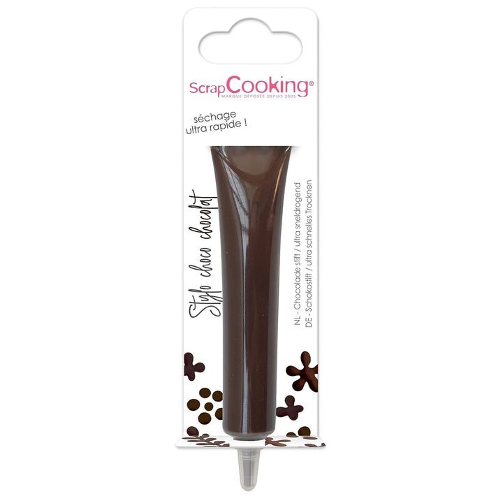 Scrapcooking - Pix Ciocolată Maro - Zahăr Scris Ciocolată 25 g - Pix Zahăr Decorativ Comestibil - Scriere și Desen - Etichetare Fondant, Glazură, Prăjituri - 6801